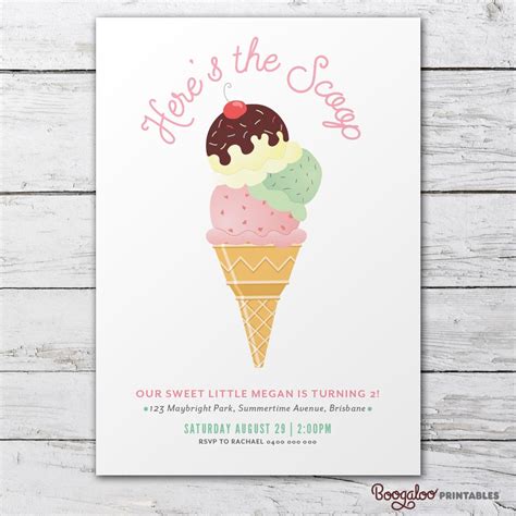 Ice Cream Social Invitations