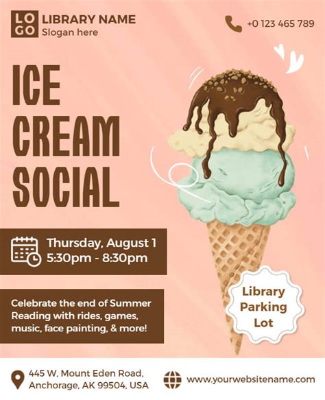 Ice Cream Social Media Flyer Ideas