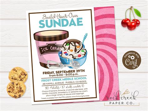 Ice Cream Sundae Bar Invitation