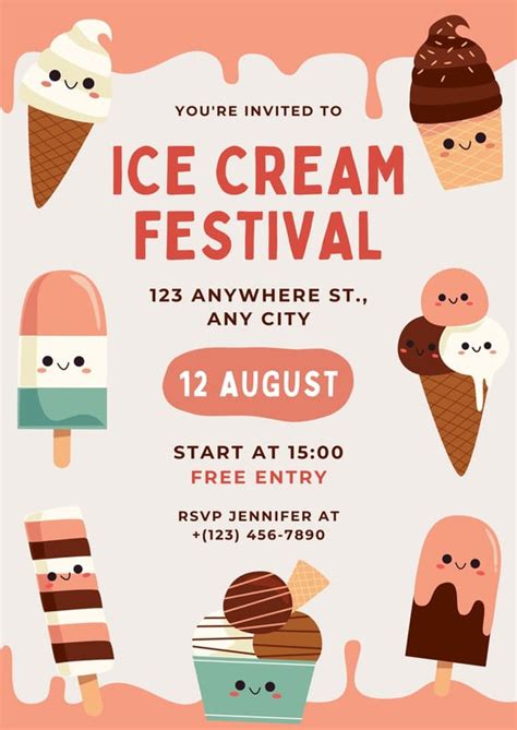 Ice cream tasting flyer template