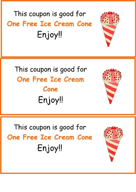 Ice Cream Truck Coupon Template