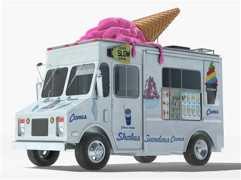 Ice Cream Truck with Ice Cream Cones