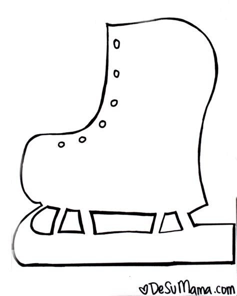 Ice skate template for kids 6