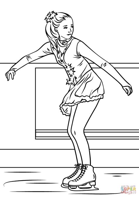 Ice Skating Girl Coloring Page