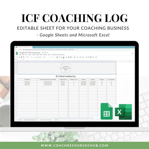 ICF Coaching Log Template Printable