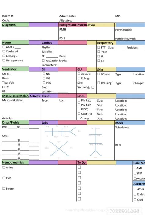 ICU Report Sheet Template 6