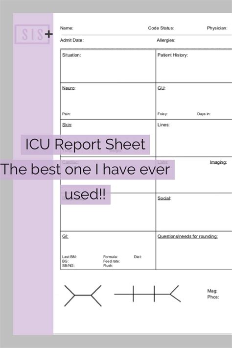 ICU Report Sheet Template 7