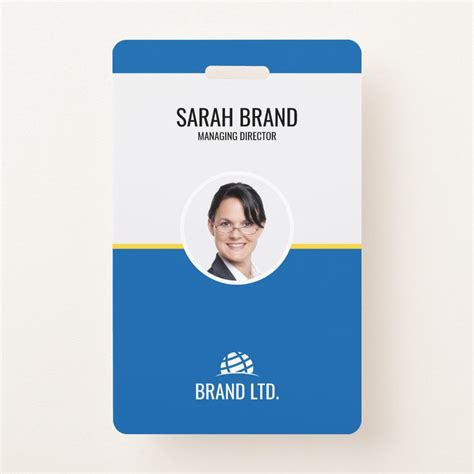 ID Badge Template with Name and Title