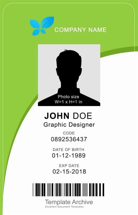 ID Card Template Word