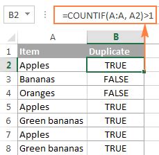 Identifying duplicates using formulas