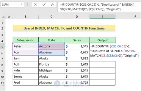 Identifying duplicates using INDEX-MATCH