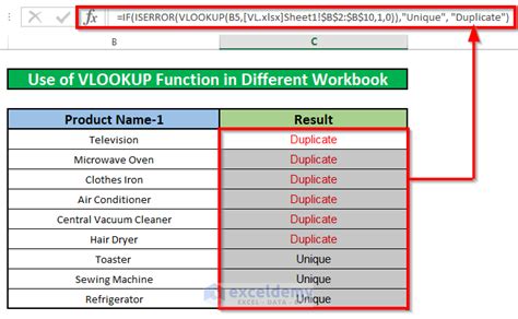 Identifying duplicates using VLOOKUP