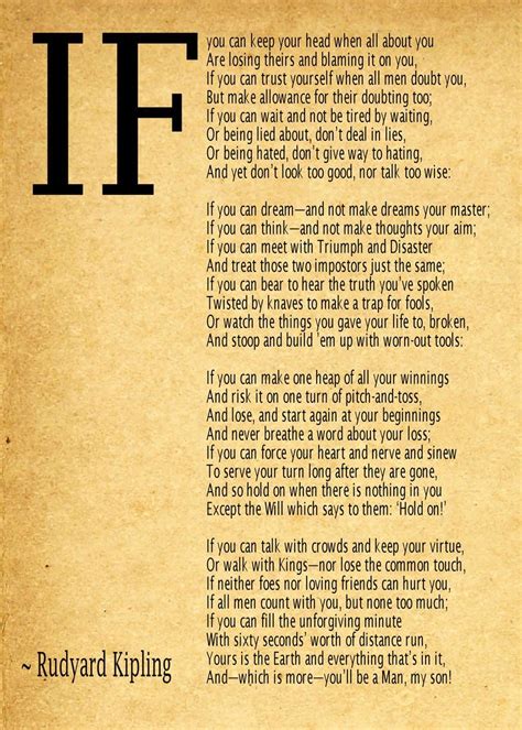 If By Rudyard Kipling Poster Ideas