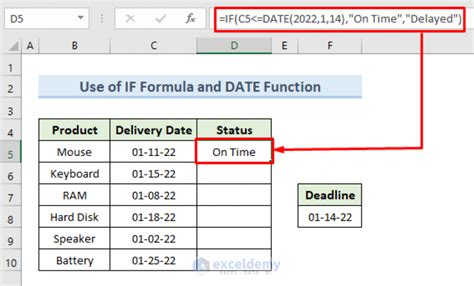 Example 3: Using the IF Formula to Check if a Date is a Weekend