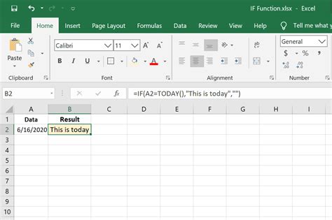 IF Function in Excel