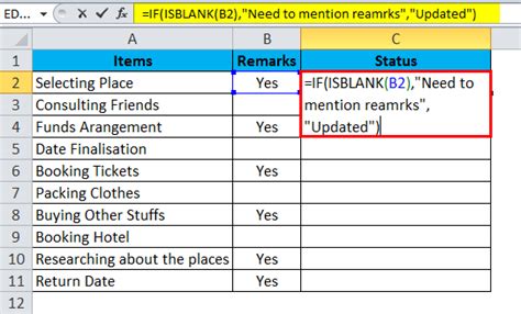 IF and ISBLANK functions syntax