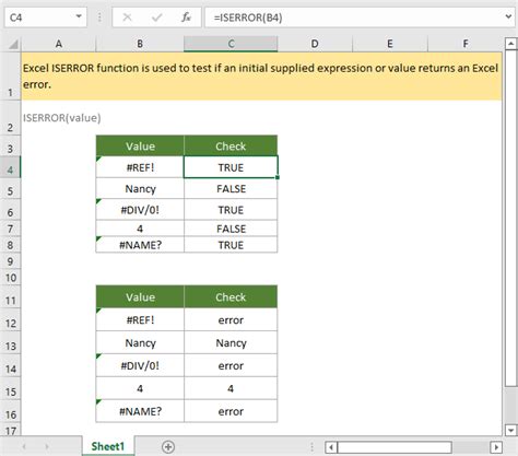 IF and ISERROR functions syntax