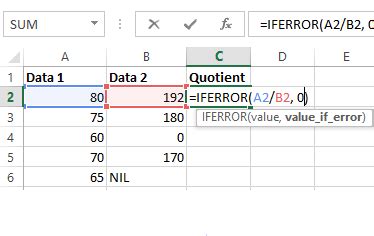 IFERROR Formula Example