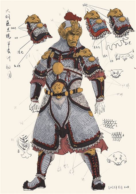 Illustration of ancient Chinese armor