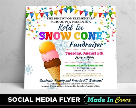 Illustrative and Playful Snow Cone Flyer Template Designs