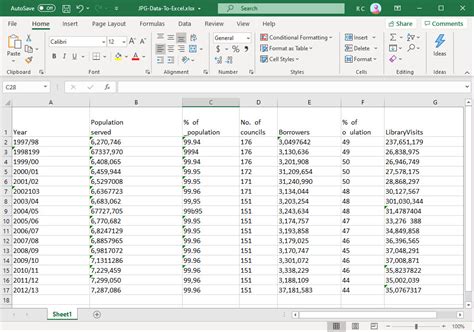 Image to Excel conversion example 6