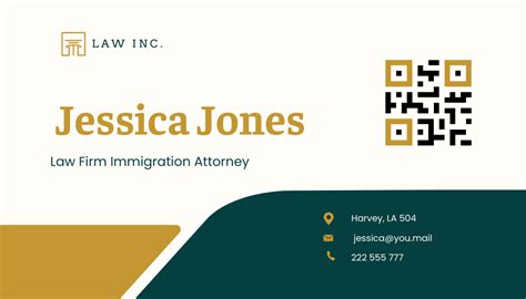 Immigration Lawyer Business Card Template