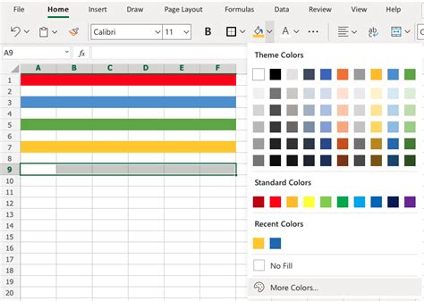 Implementing color coding in Excel