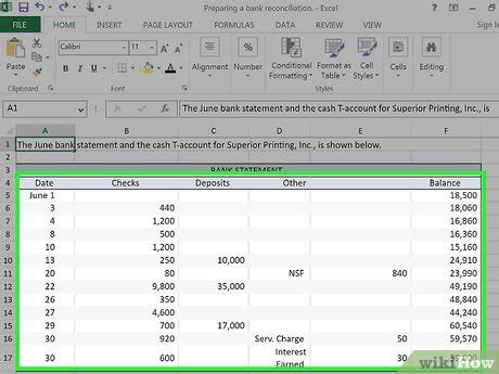 Import Bank Statement into Excel