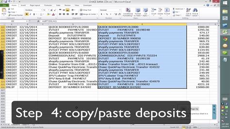 Reporting imported bank statements in Excel