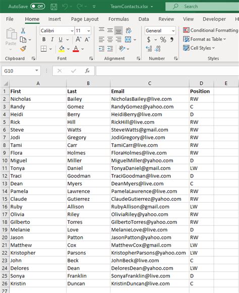 Example of Importing Contacts from Excel to Outlook