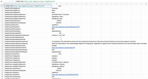 IMPORTJSON function in Google Sheets