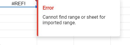 IMPORTRANGE error