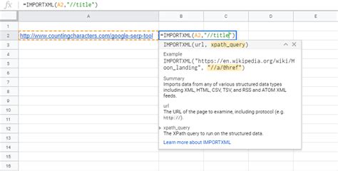 IMPORTXML syntax