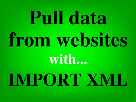 IMPORTXML web page data