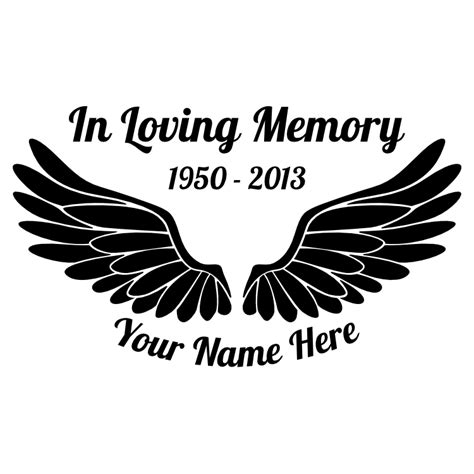 In Loving Memory Decal Template Ribbons