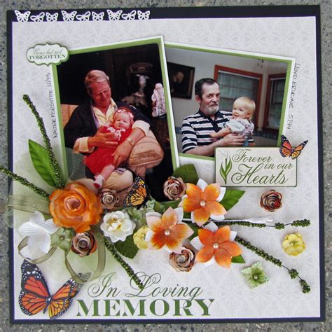 In Loving Memory Frame with Photo Collage and Embellishments