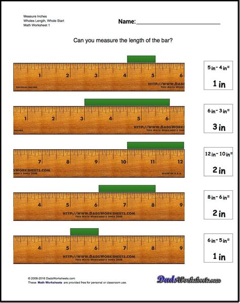 inch measurement exercise