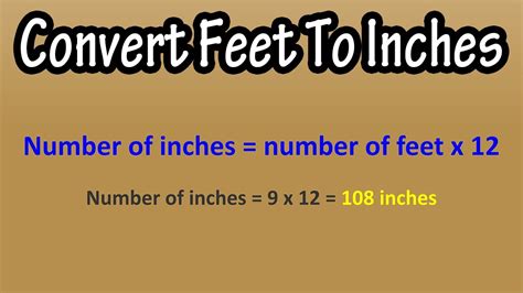 Inches to Feet Conversion Formula