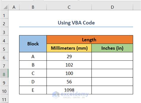 Inches to Millimeters Excel VBA