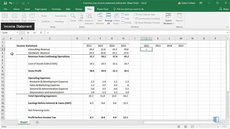 Income Statement Excel