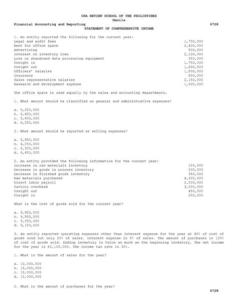 Income Statement Review