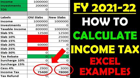 Income Tax Calculator with Conditional Formatting