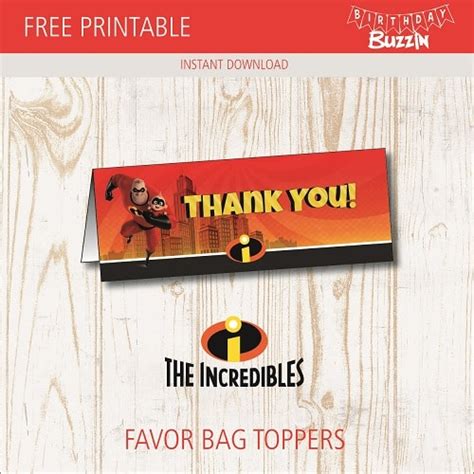 Incredibles Favors Printable Templates and Ideas