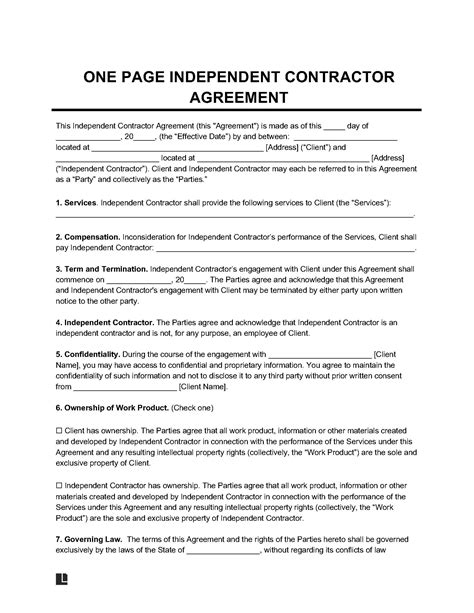 Independent Contractor Agreement Template