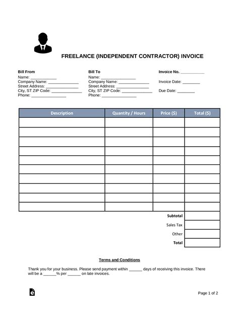 Independent Contractor Invoice Template Format