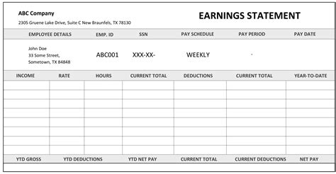 Independent Contractor Pay Stub Template 4