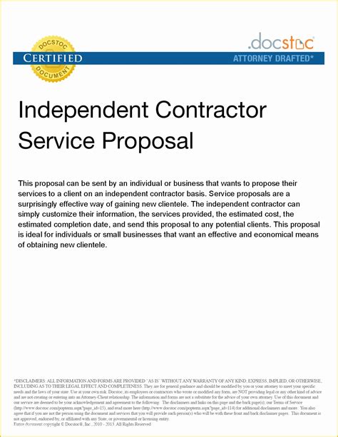 Independent Contractor Proposal Template