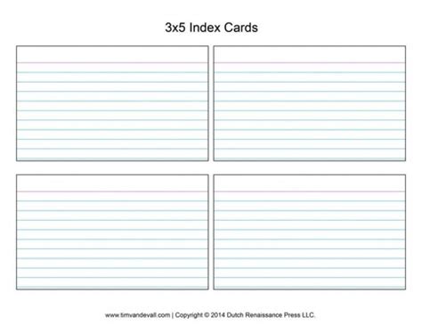 Index Card Flashcard Template