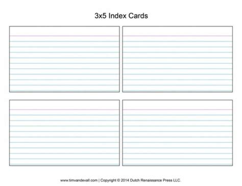 Index card template examples for professionals