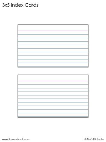 Index Card Template for Flashcards